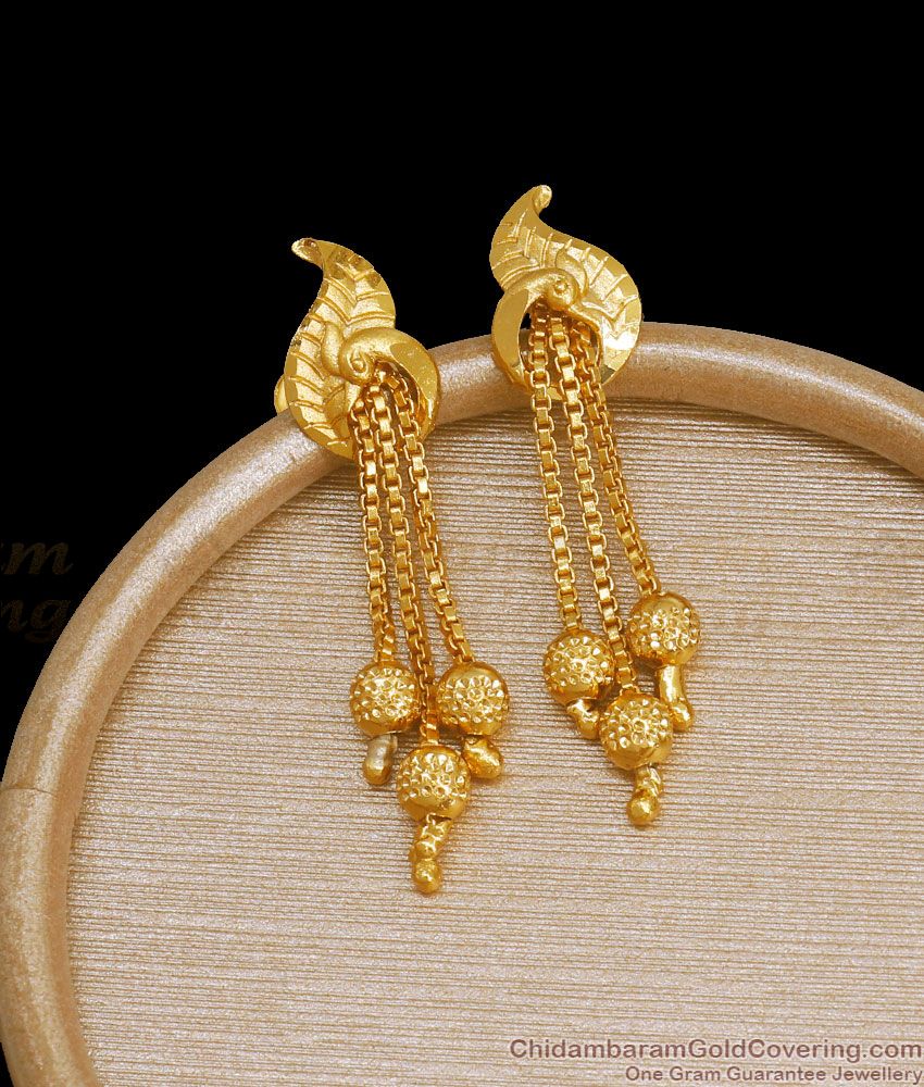 Forming Peacock Design Danglers 2 Gram Gold Earring Collections ER3631