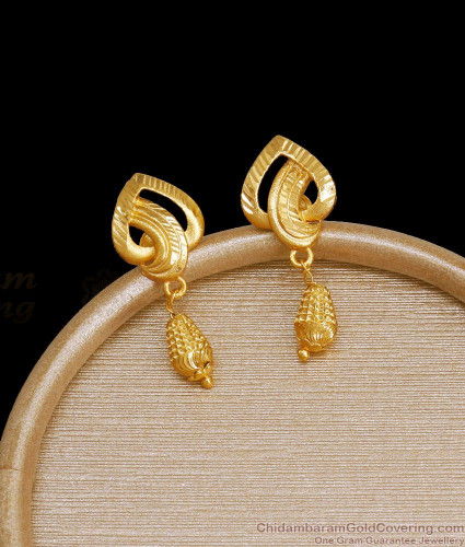 Stylish Daily Wear Gold Earrings Simple Light Weight Gold Plated