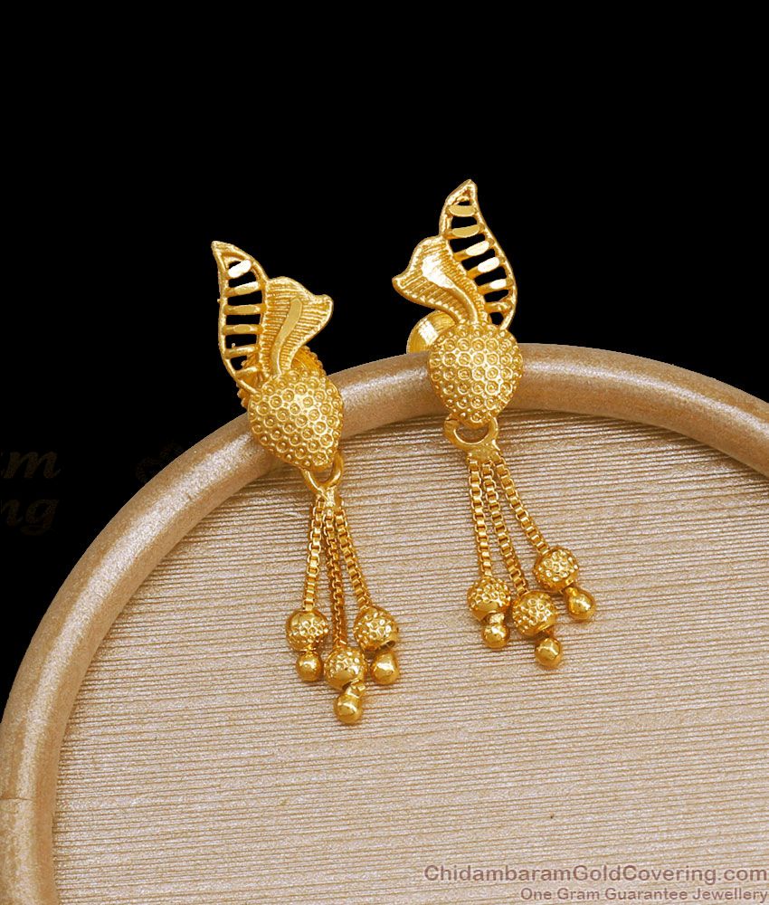 Latest 2 Gram Gold Earring Floral Dangler Collections ER3643