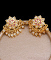 Traditional Impon Gold Stud Big Earring Hanging Gati Stone Designs ER3652