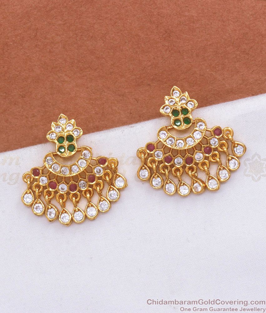 Grand Original Impon Panchaloha Stud Earrings 5 Metal Jewelry ER3655