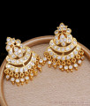Gorgeous Full White Stone Original Impon Panchaloha Earrings 5 Metal Jewelry ER3656