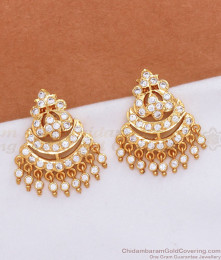 Gorgeous Full White Stone Original Impon Panchaloha Earrings 5 Metal Jewelry ER3656 Gorgeous Full White Stone Original Impon Panchaloha Earrings 5 Metal Jewelry ER3656