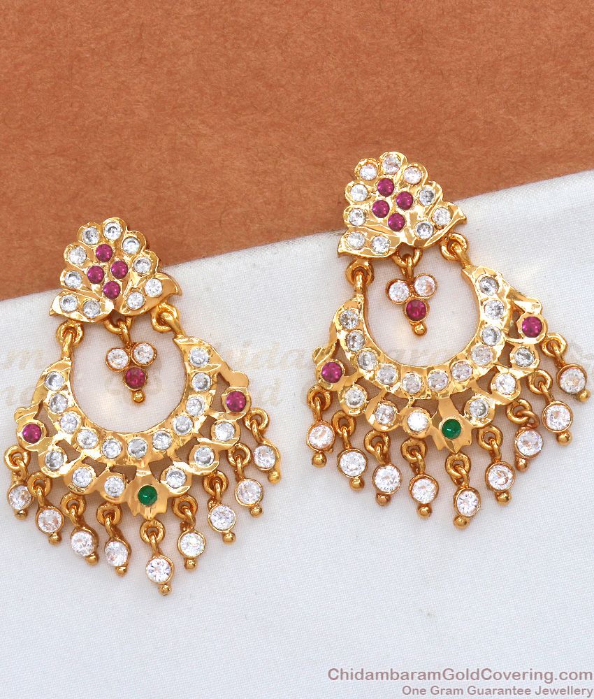 Beautiful Impon Danglers 5 Metal Earrings Bridal Jewelry ER3658