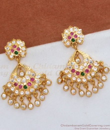 Multi Stone Danglers Impon Panchaloha Earring Collections ER3660 Multi Stone Danglers Impon Panchaloha Earring Collections ER3660