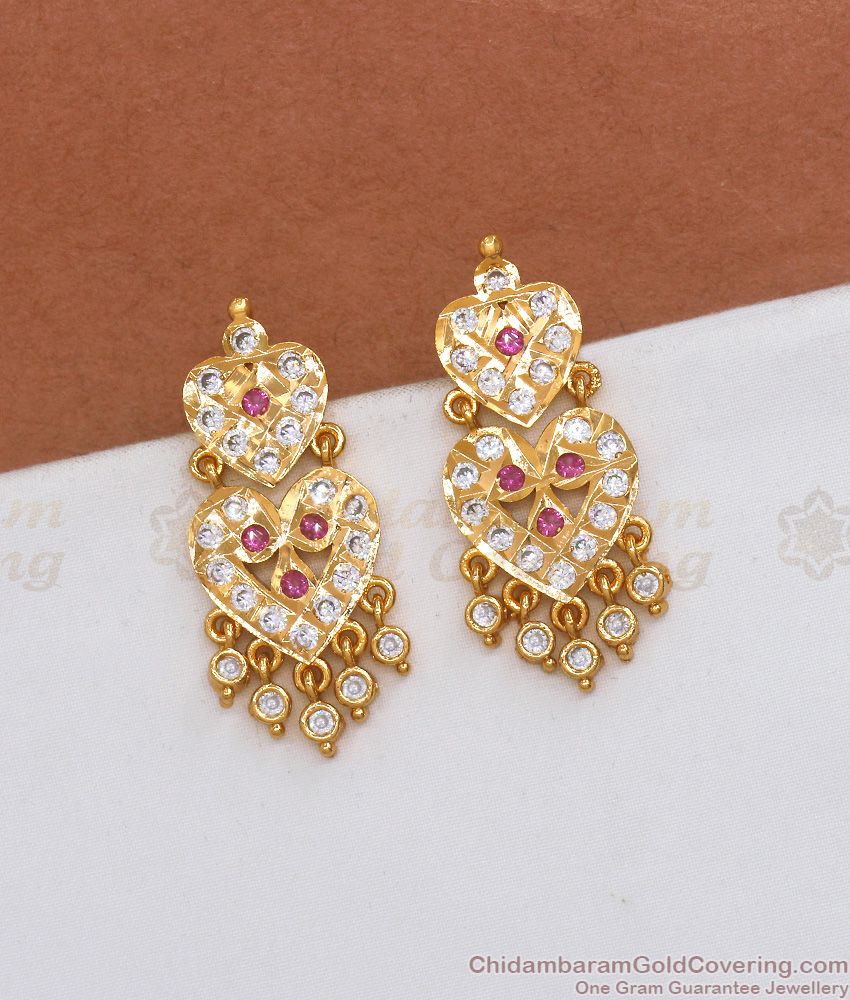 Dual Heart Impon Earring Dangler Collections Shop Online ER3661