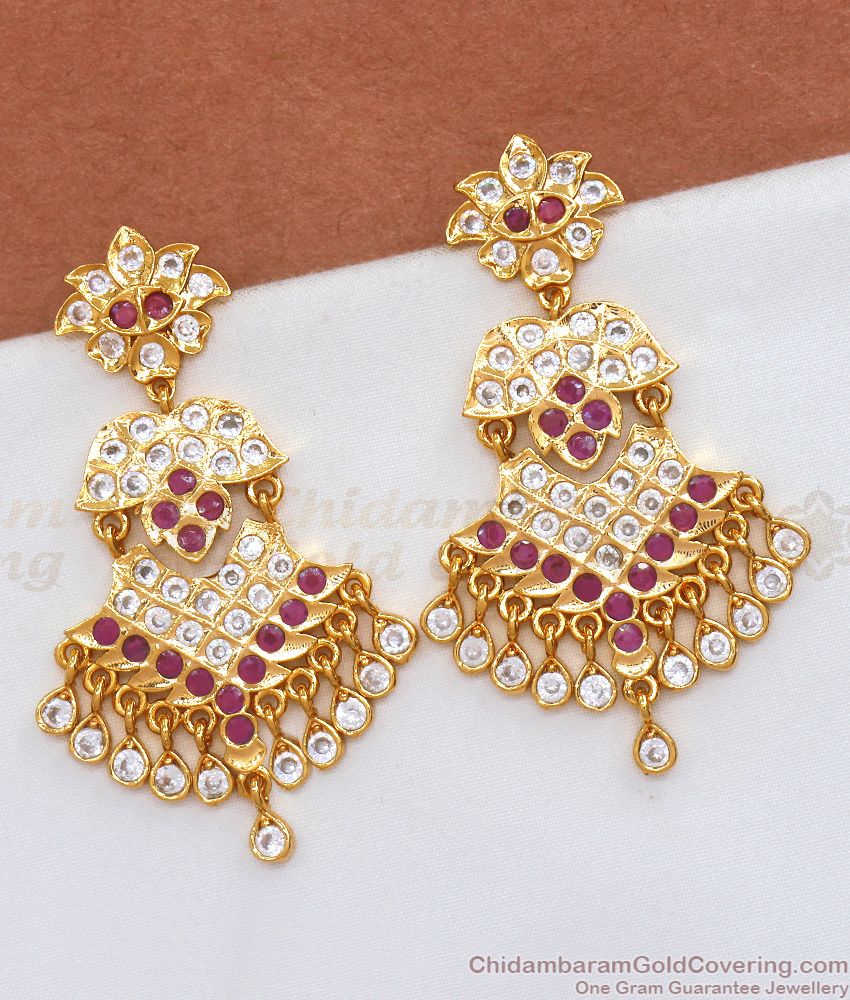 3 Line Impon Dangler Earrings Gati Stone Collections Shop Online ER3663