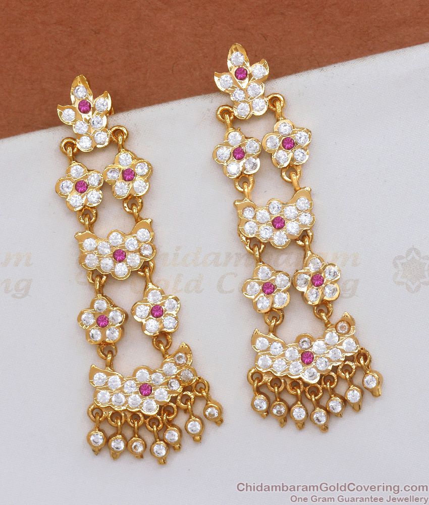 Stylish Bridal Impon Long Danglers 5 Metal Earrings Shop Online ER3664