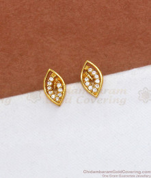 Cute White Stone Gold Plated Stud Earrings Shop Online ER3669 Cute White Stone Gold Plated Stud Earrings Shop Online ER3669