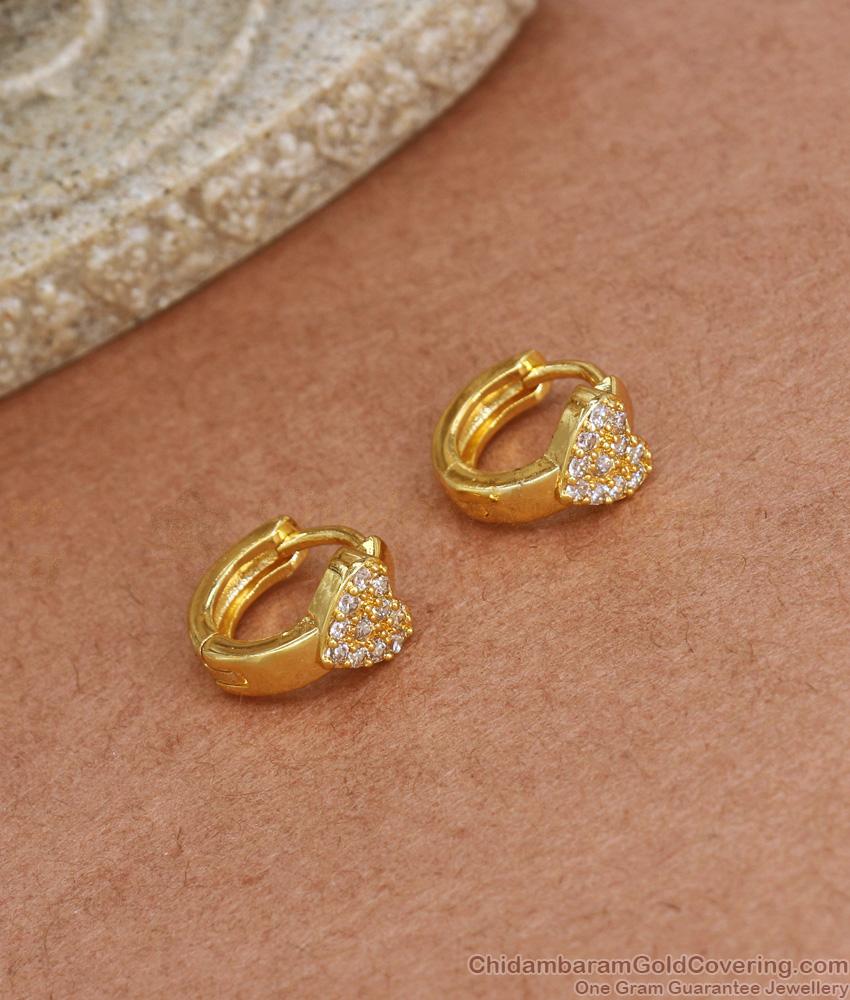 Small Heart Shaped Gold Plated Hoop Earrings Shop Online ER3685