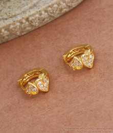 Stylish Leaf Design 1 Gram Gold Hoop Earring Collections ER3688 Stylish Leaf Design 1 Gram Gold Hoop Earring Collections ER3688