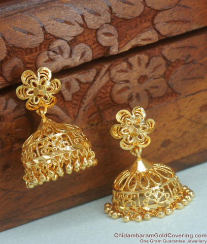 Beige - Krishvi Handcrafted GS Jute Jhumki Earrings