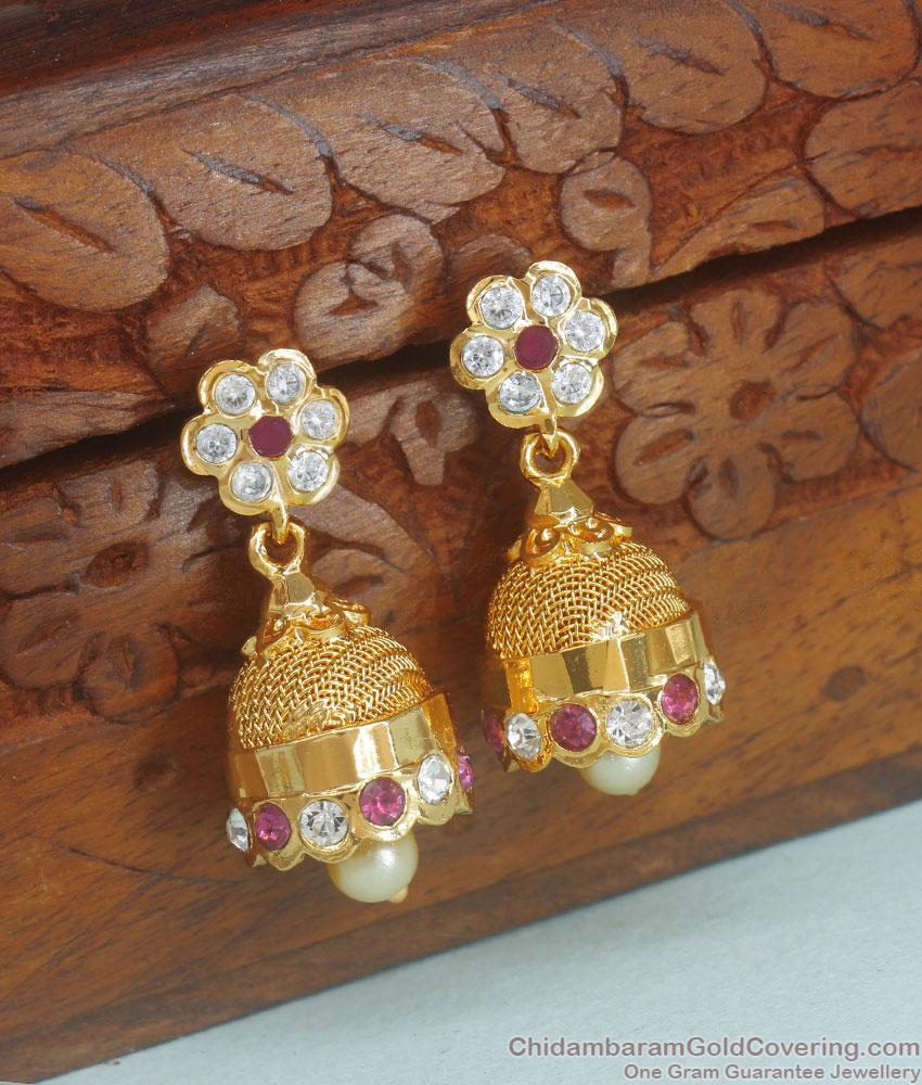 Original Impon Gold Earring Net Pattern Jhumki Collections ER3713