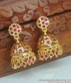 Premium Impon Ruby Stone Jhumki Earring 5 Metal Bridal Jewelry ER3729