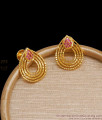 1 Pair Gold Plated Stud Earring Ruby Stone Designs ER3743