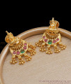 Lakshmi Design 1 Gram Gold Earring Green Ruby Stone Dangler Design ER3745