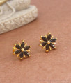 Attractive Black Stone Floral Gold Studs Design Shop Online ER3749