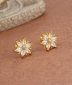 Glittering White Stone Gold Imitation Earrings Stud Collections ER3750