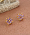 Trendy Amethyst Stone Gold Plated Earrings Studs Designs ER3752