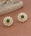 Stylish Emerald White Gold Stud Earrings Party Wear Collections ER3756