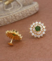 Stylish Emerald White Gold Stud Earrings Party Wear Collections ER3756