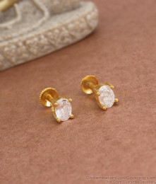 Stylish Small White Stone Studs Gold Plated Earrings ER3758 Stylish Small White Stone Studs Gold Plated Earrings ER3758
