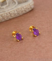 Single Amethyst Stone Gold Studs Shop Online ER3759