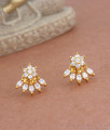 Floral White Stone Gold Studs Collections Shop Online ER3773