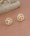 Classic White Stone 1 Gram Gold Stud Earrings Shop Online ER3774