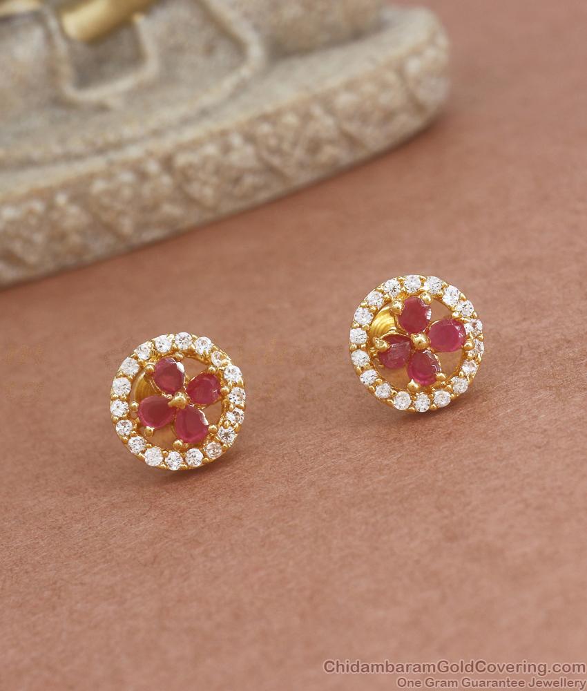 Artificial Diamond Studs Gold Plated Earrings Collections ER3775