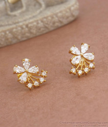 Butterfly Design 1 Gram Gold Earrings White Stone Studs Shop Online ER3777 Butterfly Design 1 Gram Gold Earrings White Stone Studs Shop Online ER3777