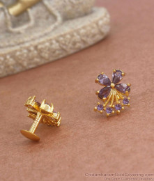 Attractive Amethyst Stone Studs Butterfly Designs Gold Plated Jewelry ER3779 Attractive Amethyst Stone Studs Butterfly Designs Gold Plated Jewelry ER3779
