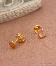 Daily Wear Rose Quartz Stone Gold Studs Shop Now Online ER3780 Daily Wear Rose Quartz Stone Gold Studs Shop Now Online ER3780