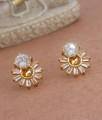 Beautiful White Stone Gold Plated Studs Snowflake Designs ER3782