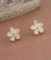 Classic White Flower Design Gold Imitation Studs Shop Online ER3786