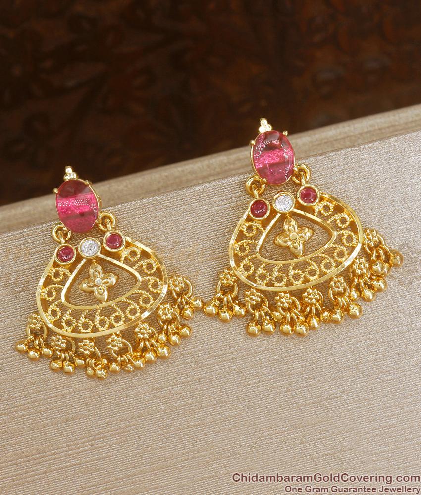 Trendy Bridal Gold Plated Earrings Kemp Stone Collections ER3792