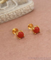 Buy Small Red Coral Studs Gold Imitation Earrings Online ER3796