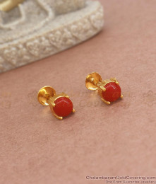 Buy Small Red Coral Studs Gold Imitation Earrings Online ER3796 Buy Small Red Coral Studs Gold Imitation Earrings Online ER3796