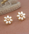 Floral 1 Gram Gold Earrings White Pearl Studs Collections ER3801