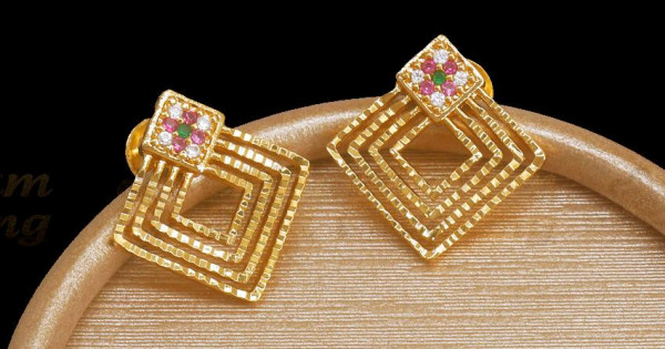 Lady Gold Stud Earrings Multi Drusy main image 0