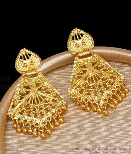 Curvy design polki stone pasted gold plated earrings – Simpliful Jewelry