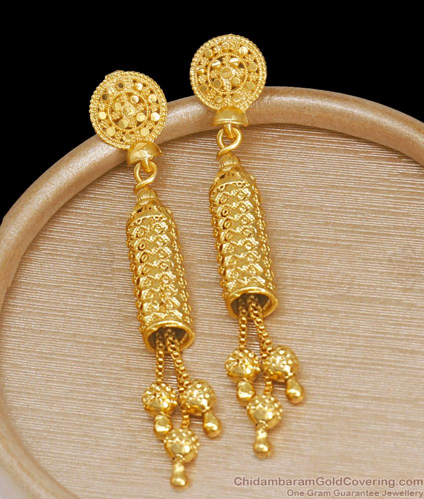Big Gold Imitation Earrings Floral Design Danglers Shop Online ER3828