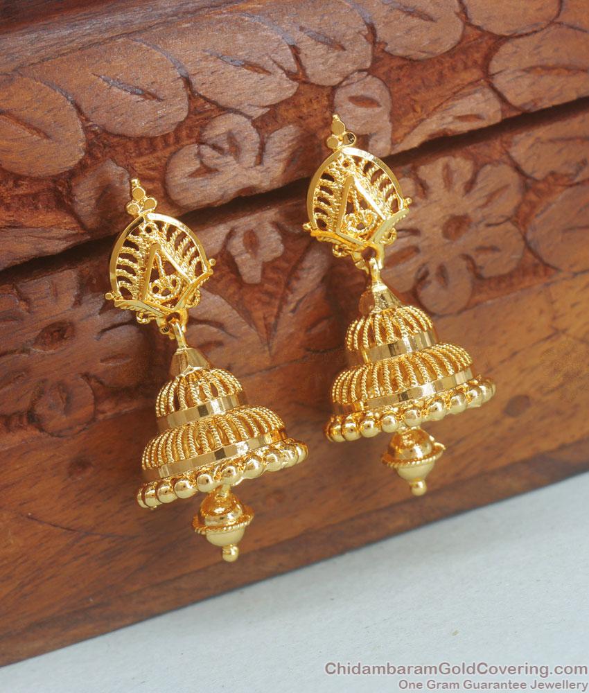 Gopura Design One Gram Gold Jhumka Collections Buy Online ER3840
