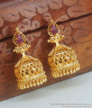 One Gram Gold Umbrella Jhumkas Ruby Stone Earring  Shop Online ER3845