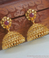Very Big Umbrella Design Gold Plated Jhumki Ruby Stone Collections ER3851