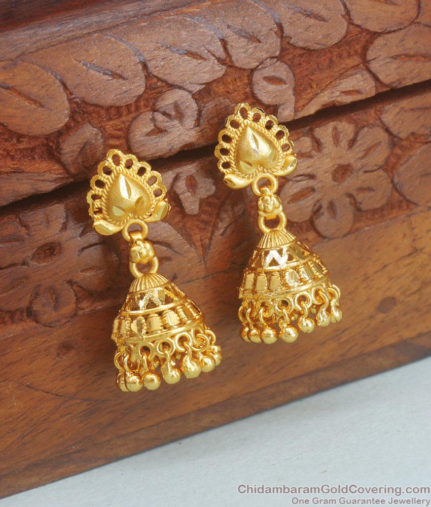 True Gold Tone Jhumki Forming Earrings Bridal Collections ER3858