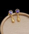 Amethyst Stone Studs Gold Plated Earring Droplet Designs ER3869