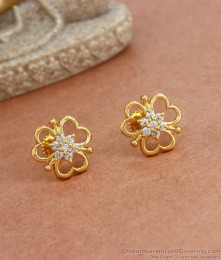Heart Shaped Gold Stud Valentines Day Special Earrings ER3886