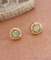 Aqua Green Stone Gold Earrrings Stud Collections Shop Online ER3888