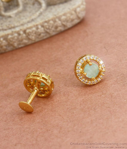 Aferando Gold Plated Round Hollow Iron Net Stud Earrings for Women - Unique  and Stylish